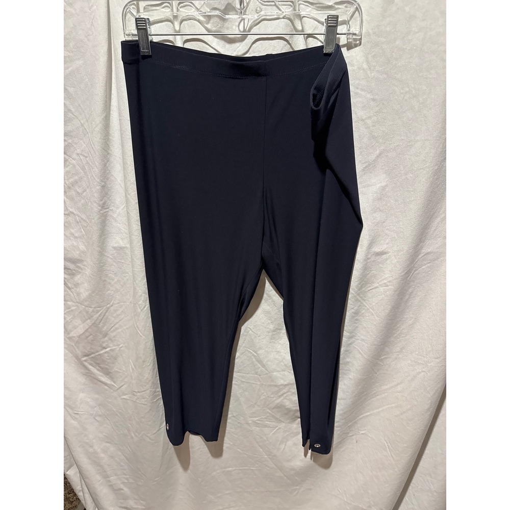 Bali Corp Womens Navy Blue Grommet Hem Cropped Leggings Capri Pants XL 6194